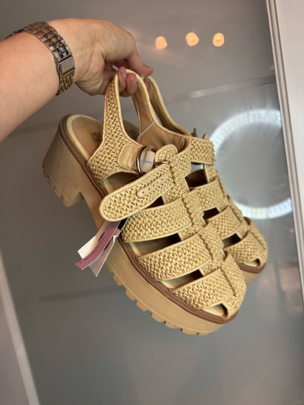 Target Beige Woven Slingback Sandal with Buckle